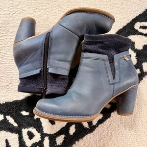 El Naturalista 495 Blue Gray Leather Ankle Boots EU 41